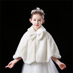 Châle pour enfants, vestes à la mode, cape en fausse fourrure Premium, manteau blanc pour filles, nouvelle collection automne-hiver 2024