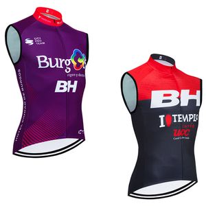 2024 BHTeam Cortavientos ligero Ciclismo Jersey Ropa de bicicleta de alta calidad Chaqueta sin mangas Corte de bicicleta Chaleco de ciclismo de secado rápido con 3 bolsillos traseros