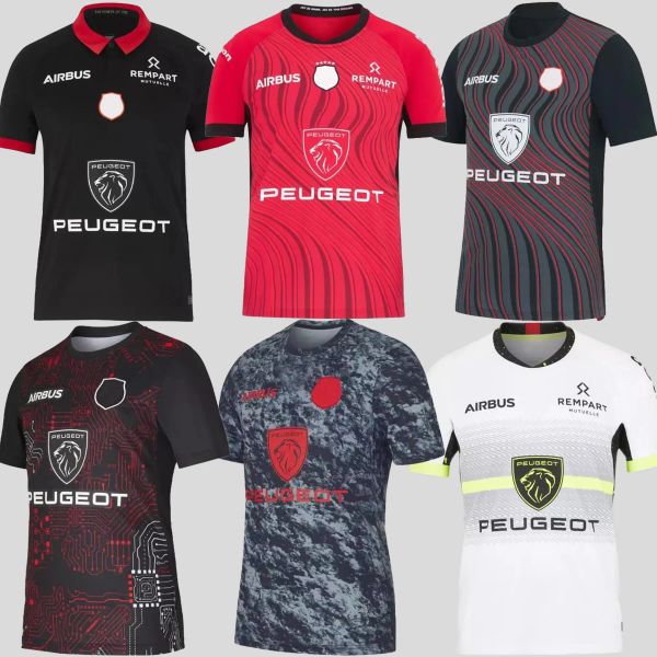 2024 Biarritz Racing 92 Rugby Jersey Maillot 23 24 Stade Francais Paris Union Toulouse Bordeaux Begles à la maison Perpignan Ernest Wallon Réchauffement S-5xl