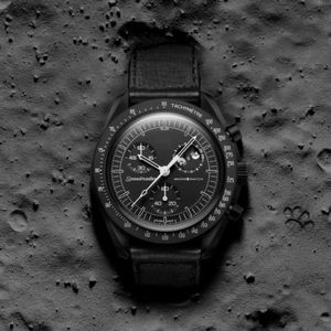 2024 Bioceramic Planet Moon Hen Watch Hoge kwaliteit Volledige functie Chronograaf Designer Watch Mission Mercury 42mm Nylon Watch Quartz Clock