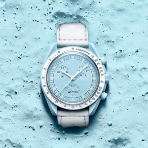 2024 Bioceramic Planet Moon's Watch's Watch des hommes de haute qualité Chronograph Watch Designer Mission Mission Mercury 42mm Nylon Watch Shi Ying,