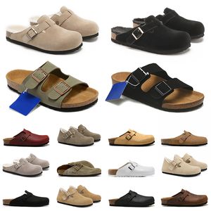 2024 Birkinstocks Sandalias Clásicas Mujeres Zapatillas Birkin Stock Piel Diapositivas Plataforma Entrenador Sandalia al aire libre Mocasines Zuecos Boston Hombres Mujeres Chanclas Zapato de gamuza