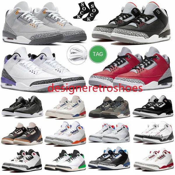 2024 Black Cat Jumpman 3 3s Hommes Basketball Chaussures Cardinal Fire Red Cement Lucky Green A Ma Maniere Archaeo Brown Racer Blue Womens Mens Trainers Sports Sneakers