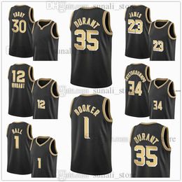 2024 Black Select Series Basketball Jerseys Stephen 30 Curry Lebron 23 James Devin 1 Booker Kevin 35 Durant Lamelo 1 Ball JA 12 Morant Giannis 34 Antetokounmpo Nieuw