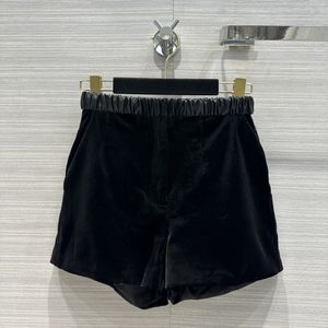 Short noir avec poches et fermeture éclair pour femme, pantalon court de styliste, livraison gratuite, 2024, 3217