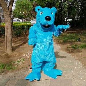 2024 Blue Beaver Mascot Costumes Halloween Cartoon personnage de personnage Suit