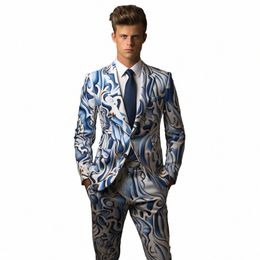 Traje de pantalón con llama azul para hombre, traje con estampado Digital 3d, traje para fiesta, escenario, club nocturno, traje de rendimiento brillante y fresco, x852 #, 2024