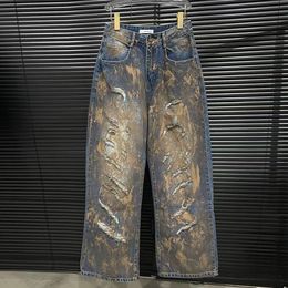 Livraison gratuite 2024 vintage vintage long jeans concepteur de concepteur de logo pantalon en denim pour femmes 22708