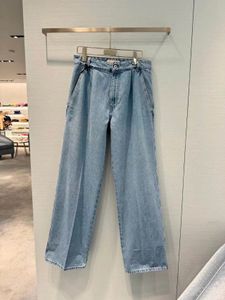 Gratis verzending 2024 blauwe rechte losse damesjeans Designer dames denimbroek 31513