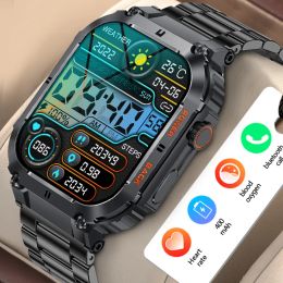 Montre connectée de sport pour hommes, bracelet de sport, avec appels Bluetooth, détection de fréquence cardiaque, étanche, horloge, 2024
