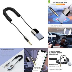 2024 Bluetooth Carkit Aux Adapter USB Naar 3.5Mm Jack Audio Aux Bluetooth 5.0 Handsfree Voor Auto Ontvanger BT Zender