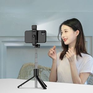 2024 Bluetooth Wireless Selfie Stick Foldable Mini Tripod Uitbreidbare monopod met externe sluiter voor iPhone iOS Xiaomi Android -telefoon voor