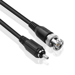 Cable adaptador BNC a RCA 2024 (3 pies/6 pies) BNC macho a RCA macho RG59U conector Coaxial para sistemas DVR de cámara analógica CCTV de seguridad