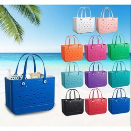 2024 Bogg Silicone Beach Large Tote Tote Luxury Eva Sacs en plastique rose Blue Candy Femmes Cosmetic Sac PVC Panier de voyage Sac de rangement