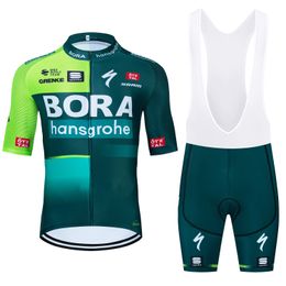 2024 BORA Fietsshirt Bibs Kort Pak Heren Dames VAE Team Racefiets Sneldrogend Pro Ciclismo Bike Maillot Rijshirt 20D Bibs broek Kleding