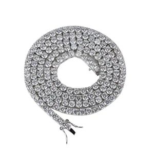 2024 Collar de pulsera Cadena de tenis Hip-Hop 925 Plata esterlina VVS Moissanite Diamond Cluster Iced Out Cadena cubana para hombres WomenQ8