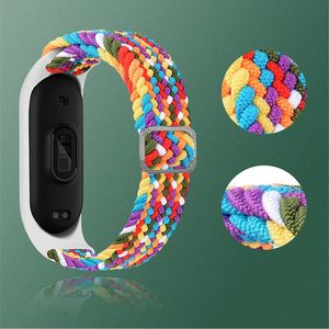 2024 Sangle de boucle tressée pour Xiaomi Miband 7/6/5/4/3, bracelet de remplacement de sport élastique en nylon réglable pour la bande Xiaomi 8