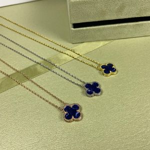 2024 merk klaver ketting mode charme enkele bloem 15 mm ketting luxe diamant agaat 18k gouden designer ketting voor vrouwen