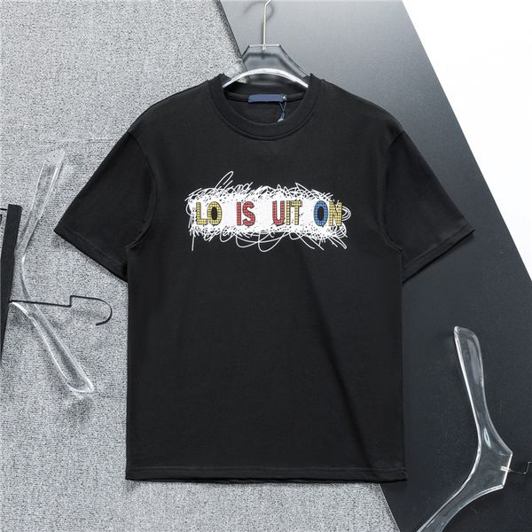 2024 Brand Designer T-shirt masculin Round Cou Black and White Half Half Sleeves Cotton Breathable Levert Imprime Summer Luxury Couple de luxe T-shirt M-xxxl pour femmes