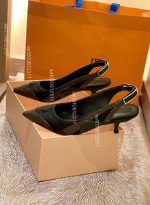 2024 Marque Sexy Tulle Sandales Strass Embelli Calico Chaussures Habillées Pour Femmes Designer De Luxe Bout Carré Chaton Talon Sangle Semelle En Cuir 35-42