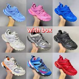 2024 Chaussures de marque Track 3 3.0 Chaussures décontractées pour les dames masculines Trois Blanc Black Retro Rendressing Sneakers Lace Box