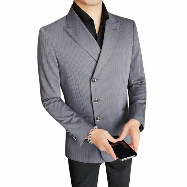 2024 Brand Single Breasted Suit Veste Men British Style One Piece One Casual Busin Blazers Banquet Social Party Uniforme Coat Q5N5 #