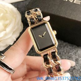 2024 Gratis verzending Merk polshorloge voor vrouwen Vierkante Luxe Dame Meisje stijl Stalen Ketting Armband band quartz Fashion horloges Horloges