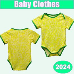 2024 Brésil Baby Clothes Soccer Jerseys National Team Pdanilo Richarlison Vini Jr L.Paqueta Bremer Home Away Football Shirts Child Uniforms