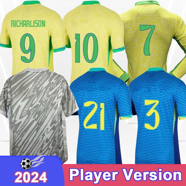 2024 Brasil jugador jugador de fútbol Equipo nacional Danilo Vini Jr Richarlison Home Away Home Away GK Fútbol Camisas de fútbol