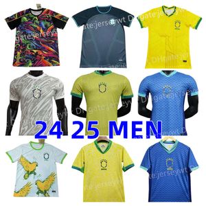 2024 Brésils Jersey de football Neymar Jr Brasil Casemiro Équipe nationale G.Jesus P.Coutinho Home Away Men L.Paqueta T.Silva Pele Marcelo Vini Jr Football Shirt Uniforme