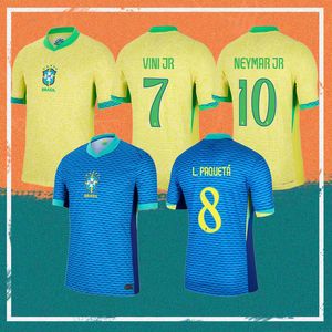 2024 Braziliës voetbalshirts 23/24 Casemiro L.Paqueta Richarlison Neymar Shirt Raphinha G.Jesus Vini Jr Rodrygo Kids Kit Voetbaluniform