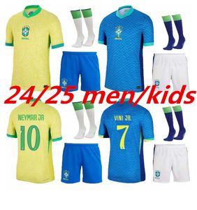 2024 Braziliës voetbalshirts 24 25 Casemiro L.Paqueta Richarlison Neymar Shirt Raphinha G.Jesus Vini Jr Rodrygo Kids Kit Socks voetbaluniform 999