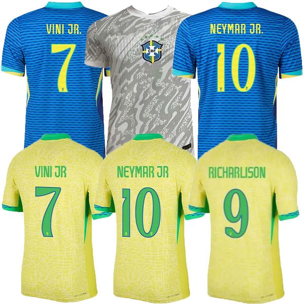 2024 Brasil camisetas de fútbol 24 25 CASEMIRO L.PAQUETA RICHARLISON NEYMAR camisa RAPHINHA G.JESUS VINI JR RODRYGO Kit para niños Uniforme de fútbol