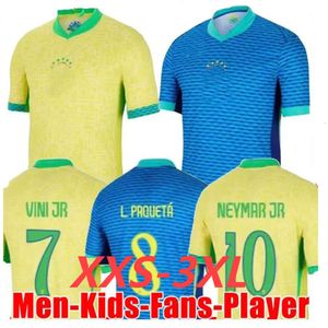 2024 Braziliës voetbalshirts L.Paqueta Neymar Vini Jr. 23 p.Coutinho Richarlison voetbalshirt G.JESUS T.SIA BRUNO G. PELE CASEMIRO MEN MEN MENS KIDS SETS Jersey