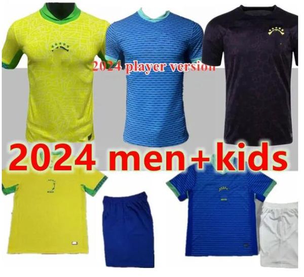 2024 Brésil Soccer Jerseys Santos HOMMES ENFANTS KIT FEMMES Brésil VINI JR ALISSONLONG SLEEVE Camisetas de futbol 24 25 ensembles de chemises de football de gardien de but