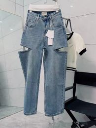 2024 C Marque Sprring Nouvelle Arrivée Jeans Femmes De Luxe Mode Rose Taille Haute Longue Jambe Droite Pantalon Tendre Indéfini Ropamujer