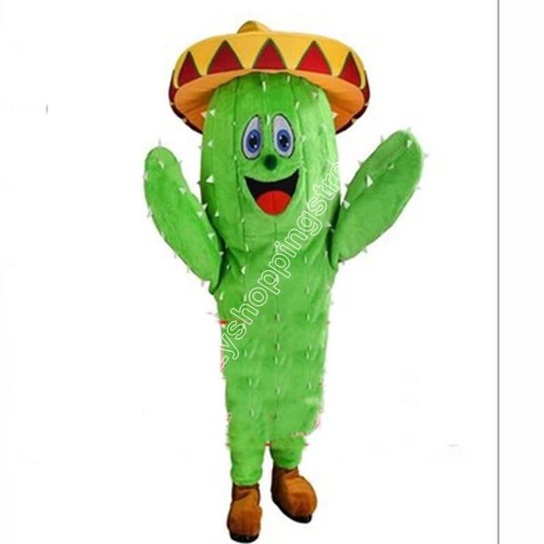 2024 Costume de mascotte de cactus de qualité supérieure, tenues de personnage de dessin animé, robe de carnaval de Noël, costumes pour adultes, fête d'anniversaire, tenue en plein air