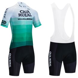 2024 CAJA RURAL Cycling Team Jersey Bike Shorts Set Hommes Femmes Emirats Arabes Unis Team Quick Dry Pro Ciclismo Maillot Jersey 20D Bibs pantalons Vêtements