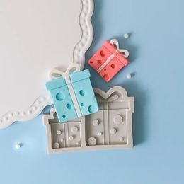 2024 Cakelove boîte-cadeau moule en silicone moule à fondant au chocolat faveurs pour enfants décoration de gâteau d'anniversaire ornements moules en résine plug-in