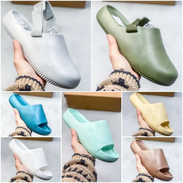 2024 Sandalias de diseño Calm Slide para hombres y mujeres Diseñador Slide Vela negra Cristal Verde Jade Hielo Sésamo Zapatillas de diseñador para mujer