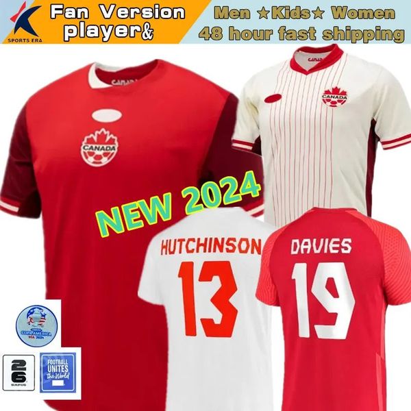 2024 Jerseys de fútbol de Canadá a casa 24 25 Equipo nacional Davies J.David Ugbo Larin Cavallini Millar Eustaquio Camisa de fútbol Camisa de fútbol para adultos Hogar/Visitante Kit para niños