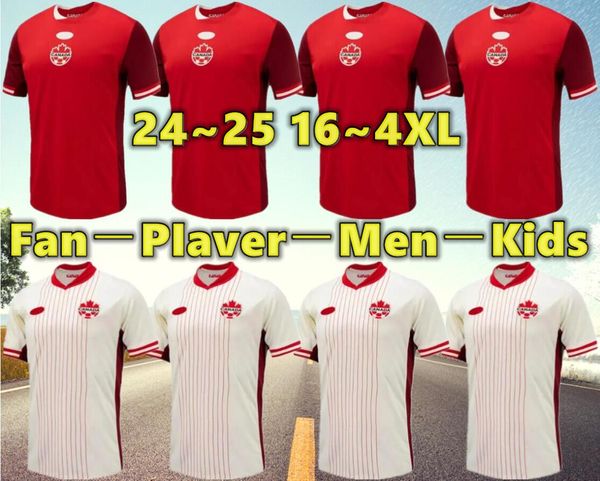 2024 Canada Soccer Jerseys National 24 25 Grosso Cavallini Hoilett Sinclair Davies J.David Red Fan Football Shirt South American Cup National Team