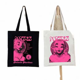 2024 Canvas Tote Sac pour femmes Melanie Martinez Handbag Handbag Handbag Vintage Y2K Aesthetics Tote Sac chanteur Musique Femme Sac à bandoulière X0N4 #