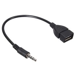 Conversión de Aux 2024 Cable USB Cable Reproductor de cable MP3 Cable de audio de 3.5 mm enchufado en forma de T de la cabeza redonda para conectarse al cable de audio diskmp3 de U 3.5 mm