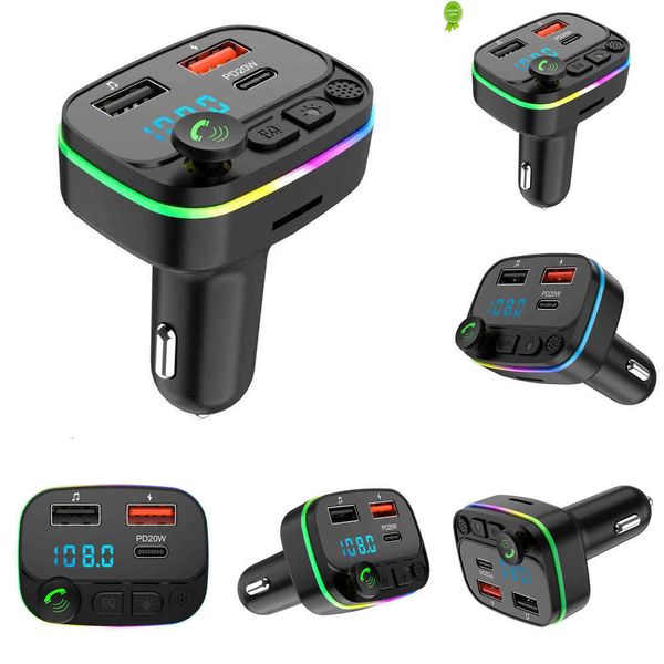 Chargeur de voiture 2024 Compatible Bluetooth, transmetteur Fm 5.0, appel mains libres, double lecteur de musique Usb, récepteur Audio de voiture