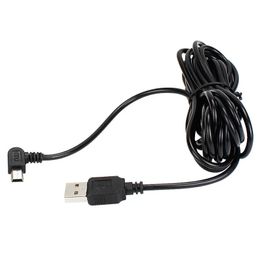 Câble mini/micro USB incurvé de chargement de voiture 2024, pour enregistreur vidéo de caméra DVR de voiture/GPS/PAD/mobile, longueur de câble 3,5 m (11,48 pieds)