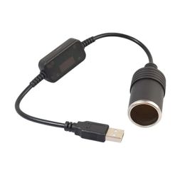 2024 CAR Sigarettenaansteker Socket USB 5V tot 12V Converter Adapter Wired Controller Plug Connector Adapter Autominale interieuraccessoires voor 12V USB Converter Adapter
