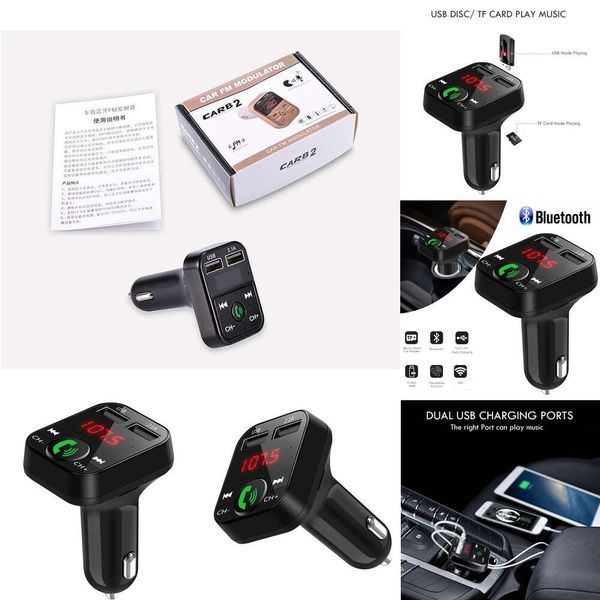 2024 Kit de voiture mains libres sans fil Bluetooth chargeur rapide transmetteur FM lecteur MP3 LCD chargeur USB 2.1A accessoires récepteur audio mains libres