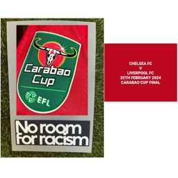 Finale-patch Carabao Cup 2024 en voetbalpatch-badge met wedstrijddetails