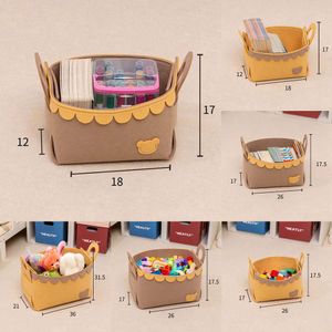 2024 Cartoon Kinderspeelgoed Opbergmand Woonkamer Bureau Organizer Diversen Opbergmand Container Geweven Doek Vilt Opbergdoos